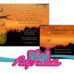 Mason Jar Wedding Invitation RSVP Save The Date Suite for Digital Download Printable